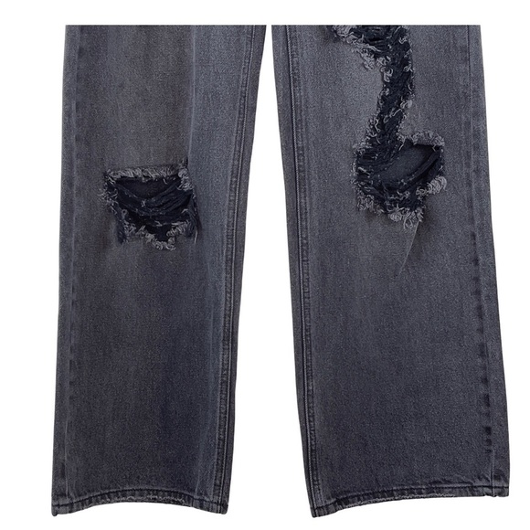BP Women's Destroyed Wide Leg Jeans in Black Destroy Size 25 NWT - Picture 6 of 14